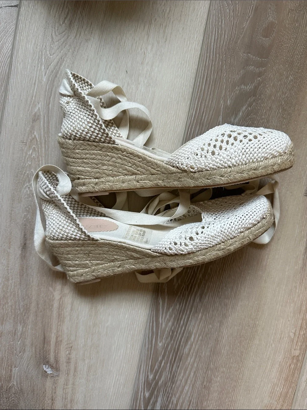 J Crew Made in Spain Lace Up espadrille wedges